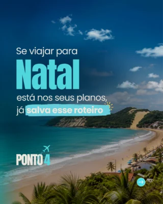 Natal combina paisagens marcantes, passeios clássicos e experiências que deixam o roteiro mais completo. Entre Ponta Negra, dunas, história, bate-voltas e cenários inesquecíveis, cada escolha pode transformar a viagem em um momento ainda mais especial. Fale com a Ponto 4 e planeje uma viagem para Natal pensada para o seu jeito de viajar.