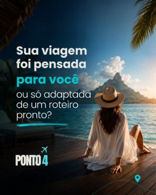 Uma viagem personalizada não é um roteiro pronto com pequenos ajustes. Ela considera seu tempo, seu ritmo e o tipo de experiência que você quer viver. Salve este checklist antes de planejar sua próxima viagem e fale com a Ponto 4.